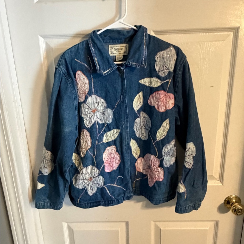 Tantrums Blue Floral Jean Jacket - Picture 1 of 3